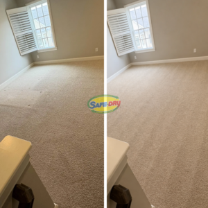 Before and after residential carpet cleaning
